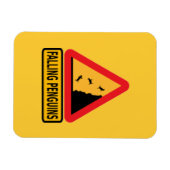 cartoon, voorzichtigheid, vallen pinguïn, pinguïn, magneet (Horizontaal)