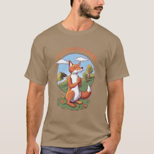 Cartoon Vos Gebed – Red Natuur Bericht T-shirt