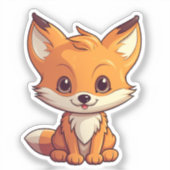 Cartoon vos sticker (Voorkant)