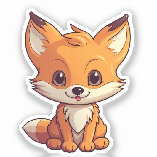 Cartoon vos sticker (Voorkant)