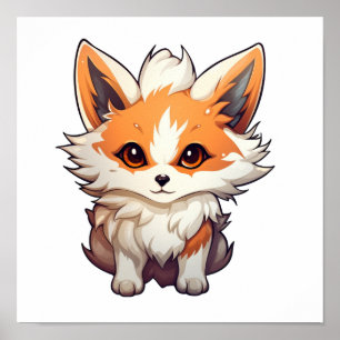Cartoon vossen illustratie poster