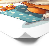 Cartoon vossen illustratie poster (Hoek)