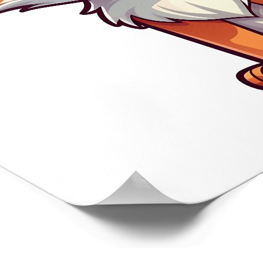 Cartoon vossen illustratie poster (Hoek)