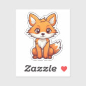 Cartoon vossen illustratie sticker (Vel)