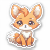 Cartoon vossen illustratie sticker (Voorkant)