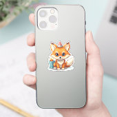 Cartoon vossen illustratie sticker (Telefoon)