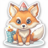 Cartoon vossen illustratie sticker (Voorkant)