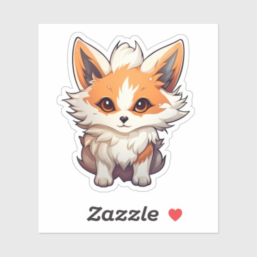 Cartoon vossen illustratie sticker (Vel)