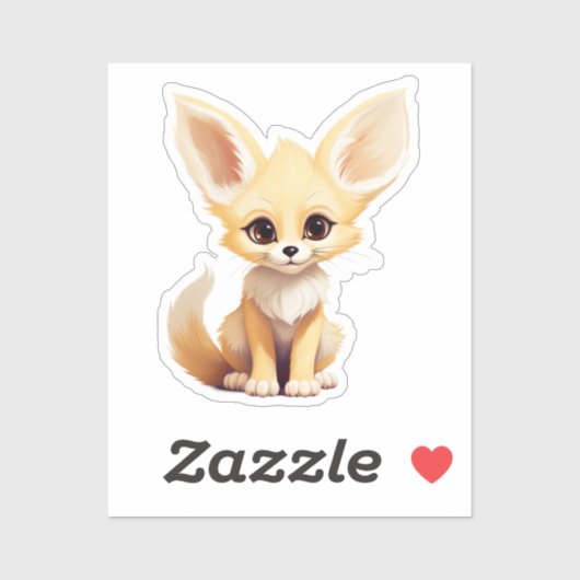 Cartoon vossen illustratie sticker (Vel)