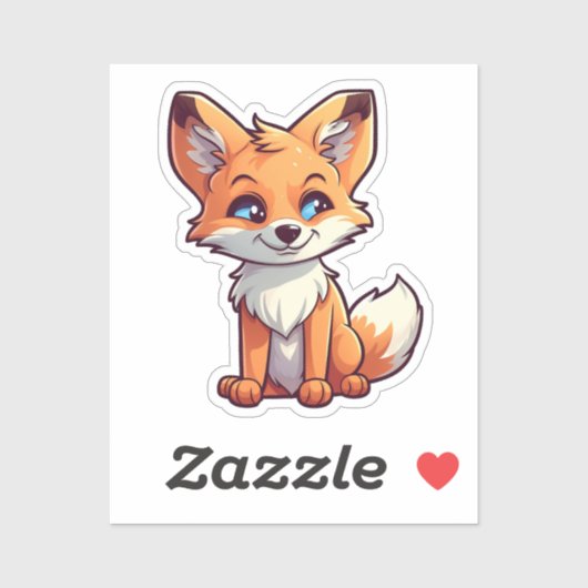 Cartoon vossen illustratie sticker (Vel)