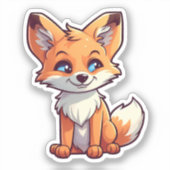 Cartoon vossen illustratie sticker (Voorkant)
