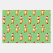 Cartoon-vossendier met santas-Pet-keramiek of Inpakpapier Vel (Voorkant 2)