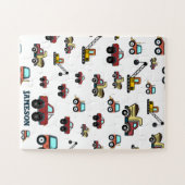 Cartoon Vrachtwagen Auto kraan Voertuignaam Gepers Legpuzzel (Horizontaal)