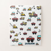 Cartoon Vrachtwagen Auto kraan Voertuignaam Gepers Legpuzzel (Verticaal)