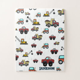 Cartoon Vrachtwagen Auto kraan Voertuignaam Gepers Legpuzzel