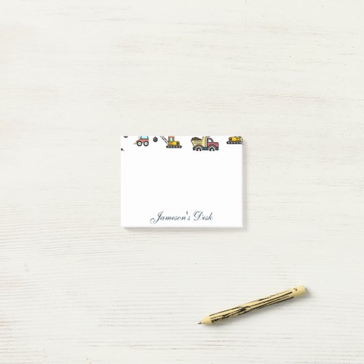Cartoon Vrachtwagen Auto kraan Voertuignaam Gepers Post-it® Notes (Op bureau)