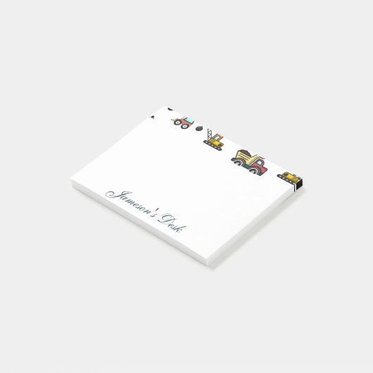 Cartoon Vrachtwagen Auto kraan Voertuignaam Gepers Post-it® Notes (Schuin)