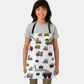 Cartoon Vrachtwagen Auto kraan Voertuignaam Gepers Schort (Insitu)