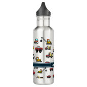 Cartoon Vrachtwagen Auto kraan Voertuignaam Gepers Waterfles (Links)