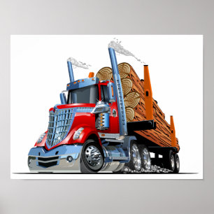 Cartoon vrachtwagen poster