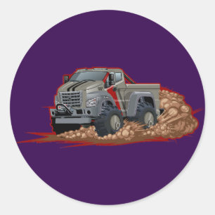 Cartoon vrachtwagen ronde sticker