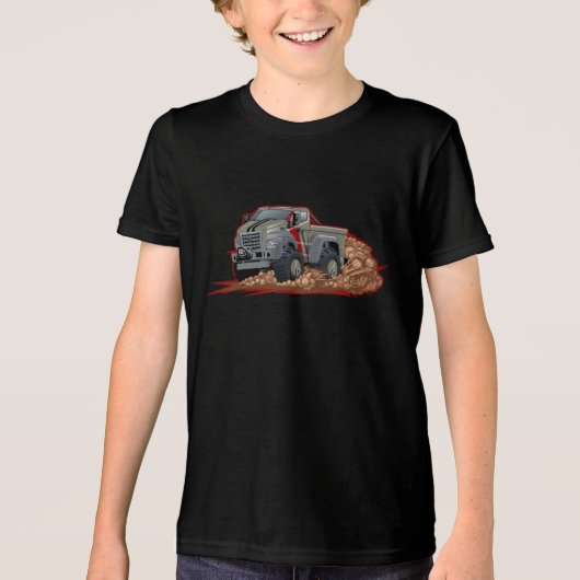 Cartoon vrachtwagen Tri-Blend shirt (Voorkant)