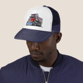 Cartoon vrachtwagenchauffeur trucker pet (In situ)