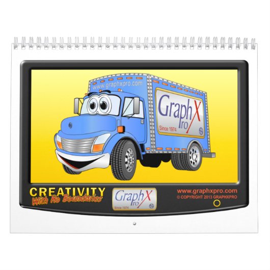 Cartoon vrachtwagenkalender kalender (Hoes)