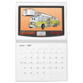 Cartoon vrachtwagenkalender kalender (Mar 2027)