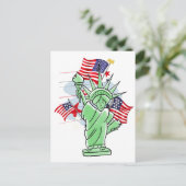 Cartoon Vrijheidsbeeld Briefkaart (Staand voorkant)