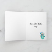 Cartoon Vrolijke Zeemeermin verjaardagskaart Kaart (Binnen)