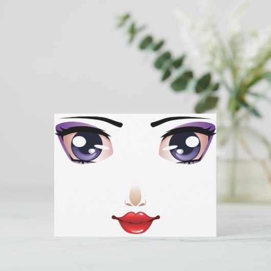 Cartoon vrouw briefkaart (Staand voorkant)