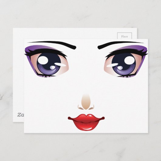 Cartoon vrouw briefkaart (Voorkant / Achterkant)