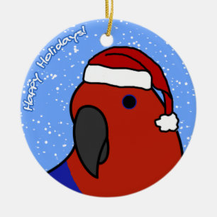 Cartoon Vrouw Eclectus kerstversiering Keramisch Ornament