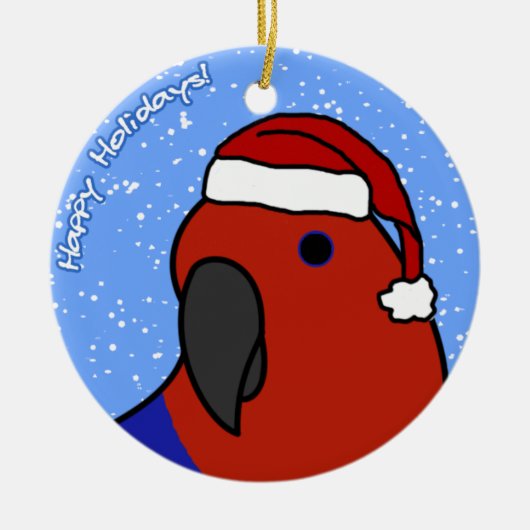 Cartoon Vrouw Eclectus kerstversiering Keramisch Ornament (Voorkant)