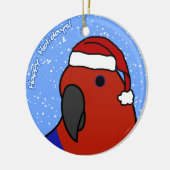 Cartoon Vrouw Eclectus kerstversiering Keramisch Ornament (Links)