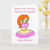 Cartoon Vrouw Gezichtsmasker Lippenstift Rode Verj Kaart (Gele Bloem)