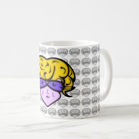 Cartoon vrouw met schoonheidsmerk en bril v1.1 koffiemok (Voorkant rechts)