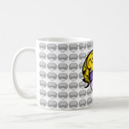 Cartoon vrouw met schoonheidsmerk en bril v1.1 koffiemok