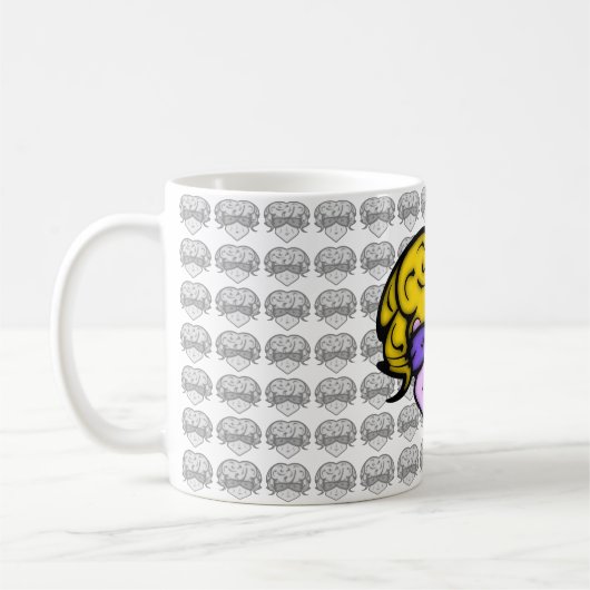 Cartoon vrouw met schoonheidsmerk en bril v1.1 koffiemok (Links)