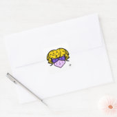 Cartoon vrouw met schoonheidsmerk en bril v1 vierkante sticker (Envelop)