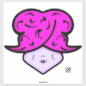 Cartoon vrouw met schoonheidsmerk en pet v1 sticker (Vel)