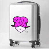 Cartoon vrouw met schoonheidsmerk en pet v1 sticker (Koffer)