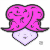 Cartoon vrouw met schoonheidsmerk en pet v1 sticker (Voorkant)