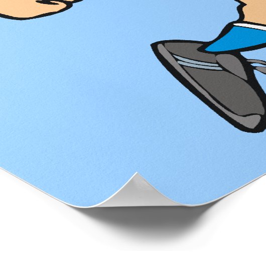 Cartoon Vrouw Soccer Star T-shirts en cadeautjes Poster (Hoek)