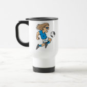Cartoon Vrouw Soccer Star T-shirts en cadeautjes Reisbeker (Links)