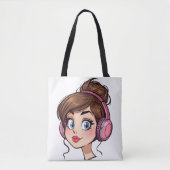 Cartoon Vrouwentas Tote Bag (Voorkant)