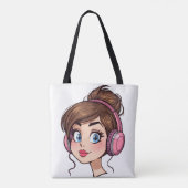 Cartoon Vrouwentas Tote Bag (Achterkant)