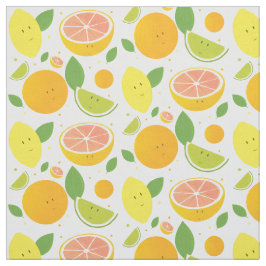 Cartoon Vruchten Lemon Limoen Grapefruit Sinaasapp Stof