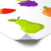 Cartoon vruchten vectorclipart collectie poster (Hoek)